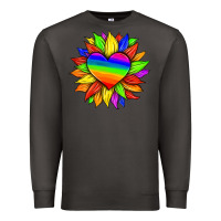 Smoke lgbtq color heart and sunflower Premium Sweatshirt - HRA Design Shop