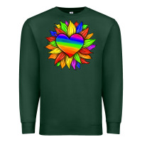 Sports Green lgbtq color heart and sunflower Premium Sweatshirt - HRA Design Shop