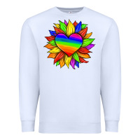 White lgbtq color heart and sunflower Premium Sweatshirt - HRA Design Shop