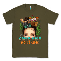 Army Green messy bun camp hair dont care Classic Tee - texasbilliewilder
