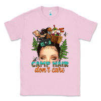 Bubblegum Pink messy bun camp hair dont care Classic Tee - texasbilliewilder