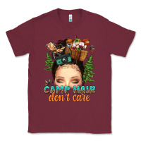 Burgundy messy bun camp hair dont care Classic Tee - texasbilliewilder