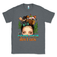 Charcoal Heather messy bun camp hair dont care Classic Tee - texasbilliewilder