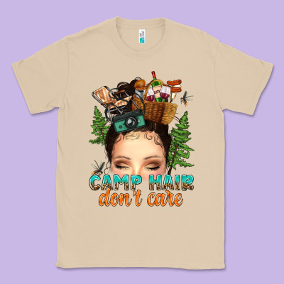 Classic Tee messy bun camp hair dont care