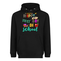 Black happy first day of school Heavyweight Hoodie - Zillion Design Studio