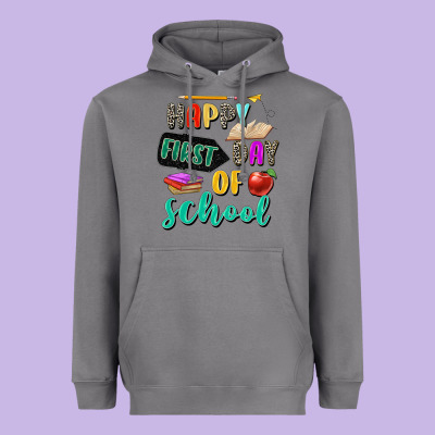 Happy First Day Of School Heavyweight Hoodie Designed By Zillion Design Studio