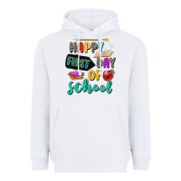 White happy first day of school Heavyweight Hoodie - Zillion Design Studio