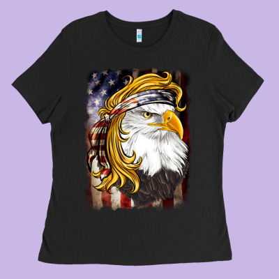 American Mullet   Eagle Ladies Tee Designed By Barkaloodesign