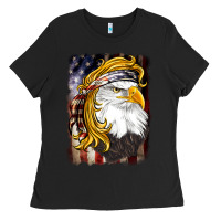 Black american mullet   eagle Ladies Tee - BarkalooDesign