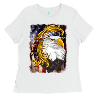White american mullet   eagle Ladies Tee - BarkalooDesign
