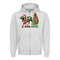 Dove Grey t rex x mas mood Zipper Hoodie - RanaPortraitStore