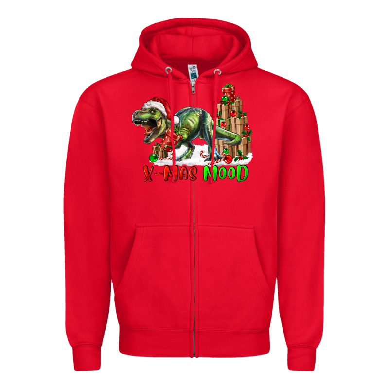 T Rex X Mas Mood Zipper Hoodie by RanaPortraitStore | Teevron