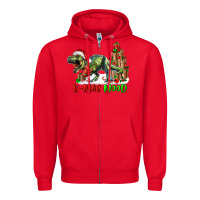 Red t rex x mas mood Zipper Hoodie - RanaPortraitStore