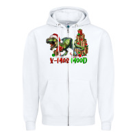 White t rex x mas mood Zipper Hoodie - RanaPortraitStore