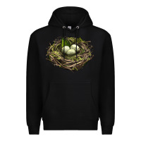 Black Bird Nest With Eggs Premium Hoodie - LillyAllenDesigns
