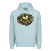 Blue Mist Bird Nest With Eggs Premium Hoodie - LillyAllenDesigns