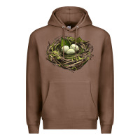 Chestnut Bird Nest With Eggs Premium Hoodie - LillyAllenDesigns