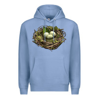 Colony Blue Bird Nest With Eggs Premium Hoodie - LillyAllenDesigns