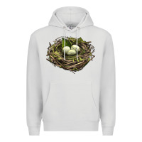 Dove Grey Bird Nest With Eggs Premium Hoodie - LillyAllenDesigns