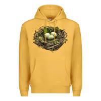 Mustard Bird Nest With Eggs Premium Hoodie - LillyAllenDesigns