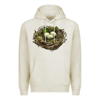 Oatmeal Heather Bird Nest With Eggs Premium Hoodie - LillyAllenDesigns