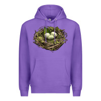 Purple Bird Nest With Eggs Premium Hoodie - LillyAllenDesigns