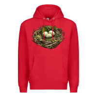 Red Bird Nest With Eggs Premium Hoodie - LillyAllenDesigns