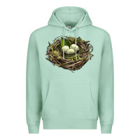 Seafoam Bird Nest With Eggs Premium Hoodie - LillyAllenDesigns