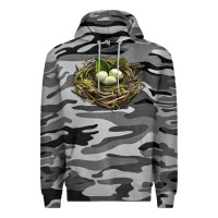 Slate Camo Bird Nest With Eggs Premium Hoodie - LillyAllenDesigns