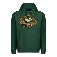 Sports Green Bird Nest With Eggs Premium Hoodie - LillyAllenDesigns