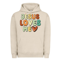 Pigment French Oak jesus loves me Urban Hoodie - MaliasSmallBusiness