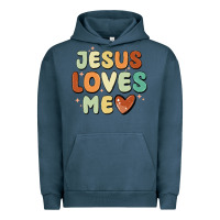 Pigment Midnight Navy jesus loves me Urban Hoodie - MaliasSmallBusiness