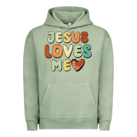 Pigment Oil Green jesus loves me Urban Hoodie - MaliasSmallBusiness