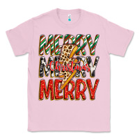 Bubblegum Pink merry christmas lightning bolt Classic Tee - Zillion Design Studio