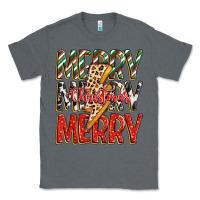 Charcoal Heather merry christmas lightning bolt Classic Tee - Zillion Design Studio