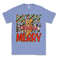 Colony Blue merry christmas lightning bolt Classic Tee - Zillion Design Studio