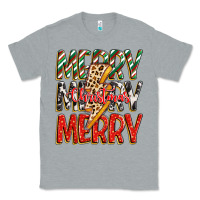 Heather Grey merry christmas lightning bolt Classic Tee - Zillion Design Studio