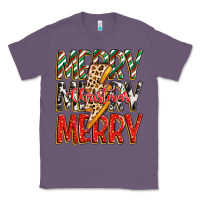 Lavender merry christmas lightning bolt Classic Tee - Zillion Design Studio