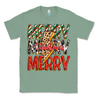 Sage merry christmas lightning bolt Classic Tee - Zillion Design Studio