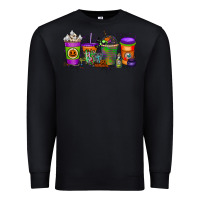 Black Halloween Coffee Drink Premium Sweatshirt - RacoonDesign