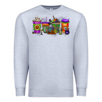 Heather Grey Halloween Coffee Drink Premium Sweatshirt - RacoonDesign