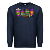 Navy Halloween Coffee Drink Premium Sweatshirt - RacoonDesign