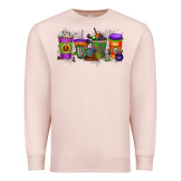 Pale Pink Halloween Coffee Drink Premium Sweatshirt - RacoonDesign