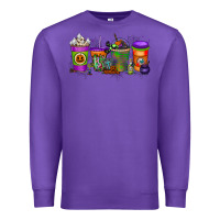Purple Halloween Coffee Drink Premium Sweatshirt - RacoonDesign