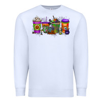 White Halloween Coffee Drink Premium Sweatshirt - RacoonDesign