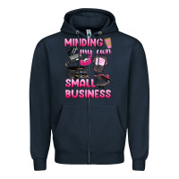 Navy minding my own small business Zipper Hoodie - texasbilliewilder