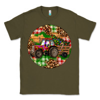 Army Green Christmas Farm Red Tractor Classic Tee - RanaPortraitStore
