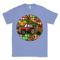 Colony Blue Christmas Farm Red Tractor Classic Tee - RanaPortraitStore