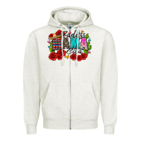 Oatmeal Heather badass mama cita Zipper Hoodie - Zillion Design Studio