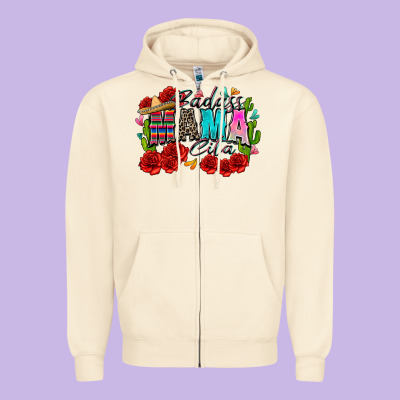 Badass Mama Cita Zipper Hoodie Designed By Zillion Design Studio